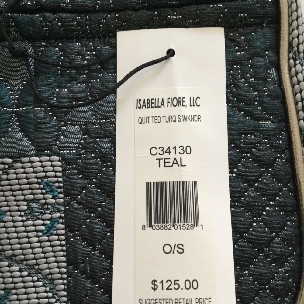 Isabella Fiore Travel Makeup Bag. Quilted and Beaded Multi Compartments NWT - Picture 2 of 11